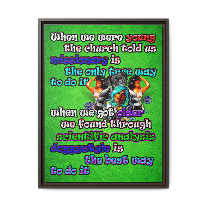 doggystyle - framed canvas art (green turf)