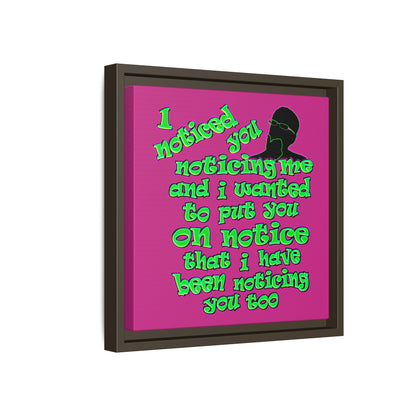 noticed you noticing - framed canvas art (pink)