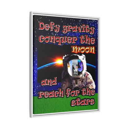 defy conquer reach - framed canvas art ('snoops' background)