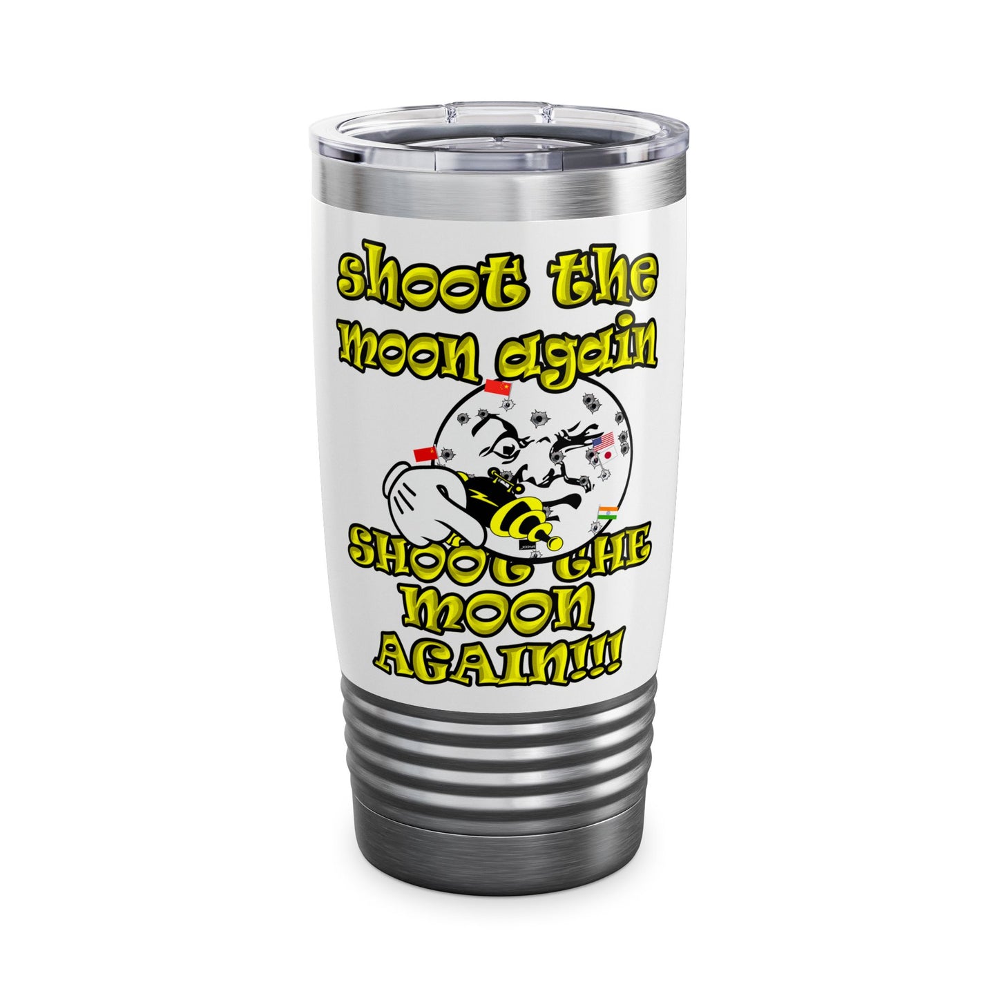 shoot the moon again - Ringneck Tumbler, 20oz (white)