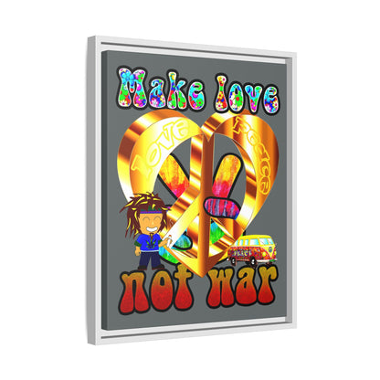 love peace - framed canvas art (dark grey)