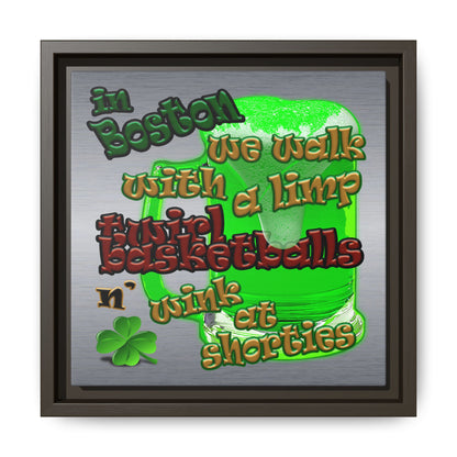 celtics logo - framed canvas art (brushed nickel)