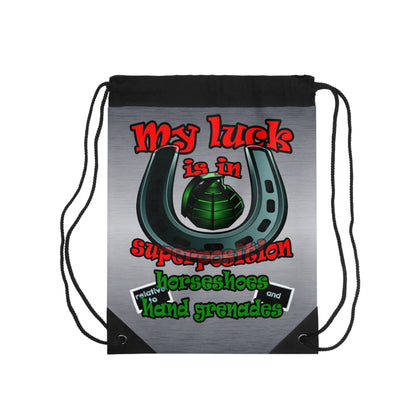 my luck - Drawstring Bag (brushed nickel)