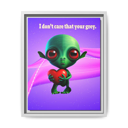 I don't care that your grey - framed canvas art (purple-pink wave)