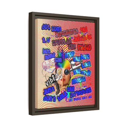drop the beat - framed canvas art (yellow-orange wave)