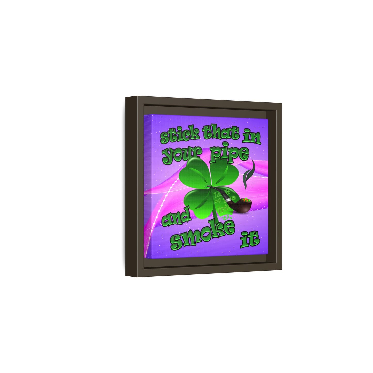 stick that in your pipe and smoke it - framed canvas art (purple-pink wave)