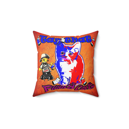 tag that - Spun Polyester Square Pillow - (burnt orange)
