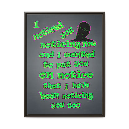 noticed you noticing - framed canvas art (grey-light grey)