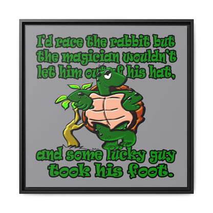 turtle race - framed canvas art (grey)