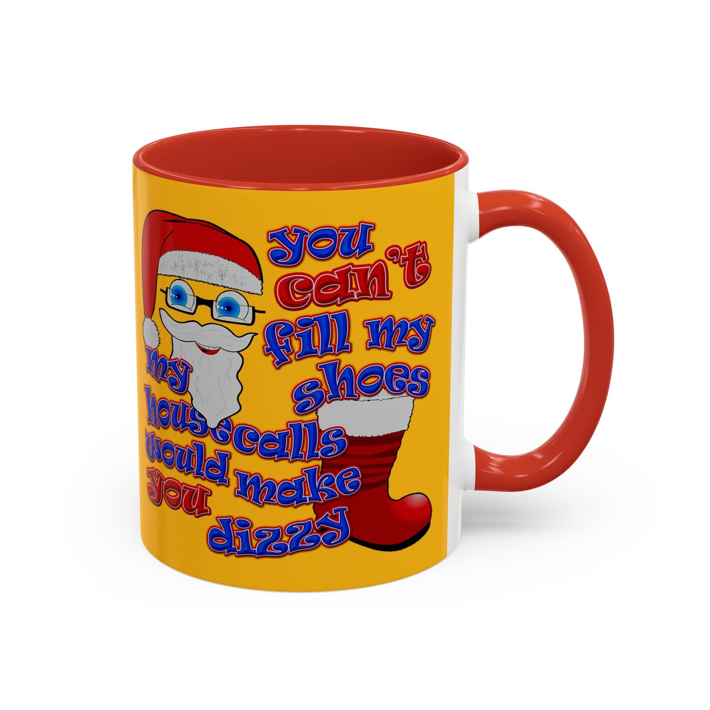 santa's shoes - Accent Mug (yellow)