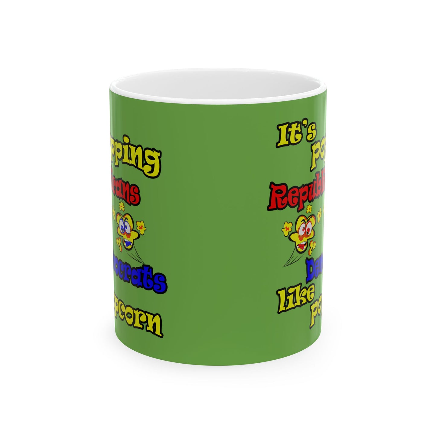 popping like popcorn - White Mug (green)