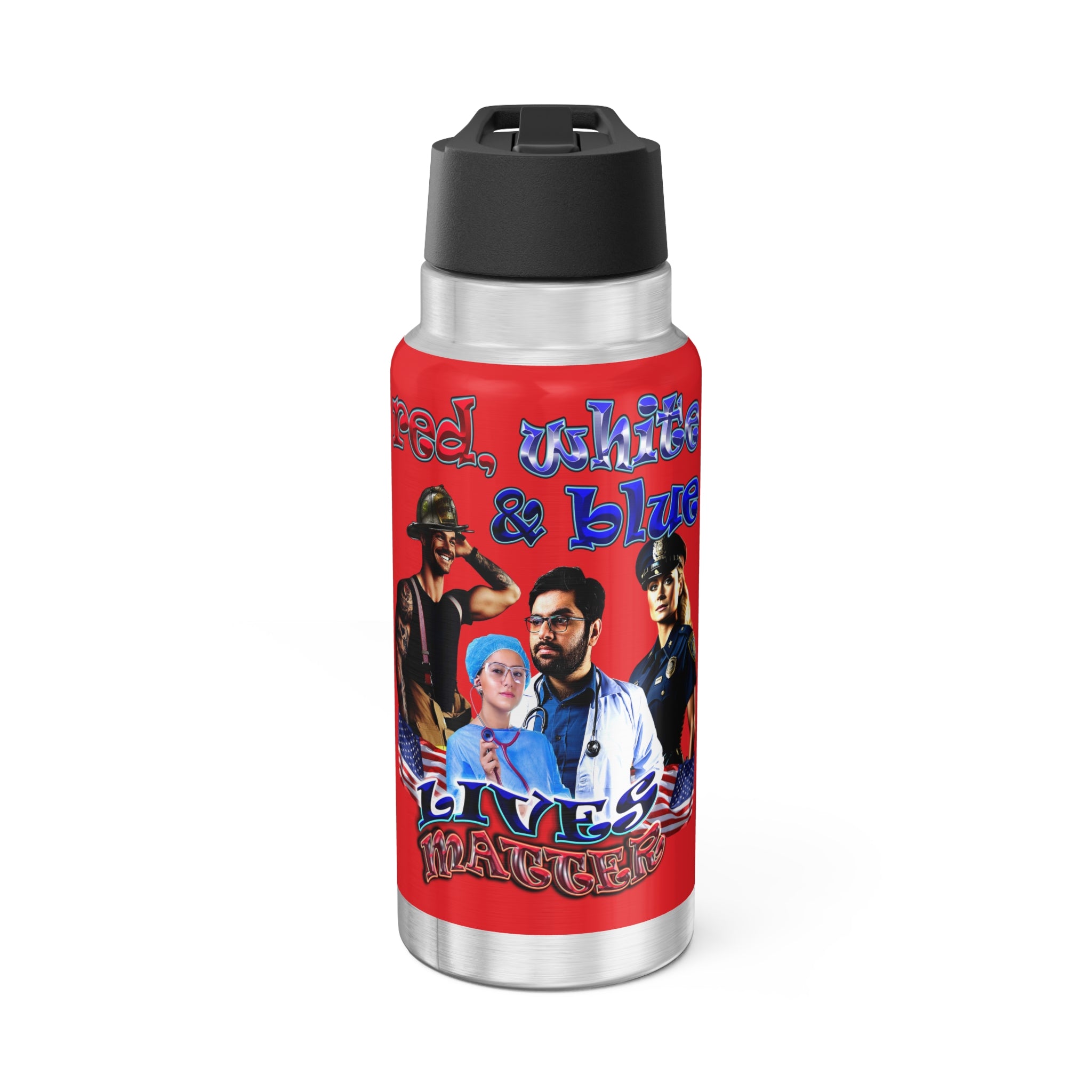 rw&b lives matter - Gator Tumbler, 32oz (red)