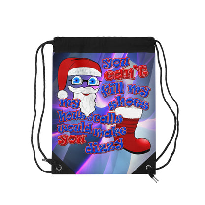 santa's shoes - Drawstring Bag (grey-pink wave)