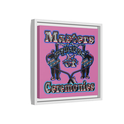 em cee squared - framed canvas art (light pink)
