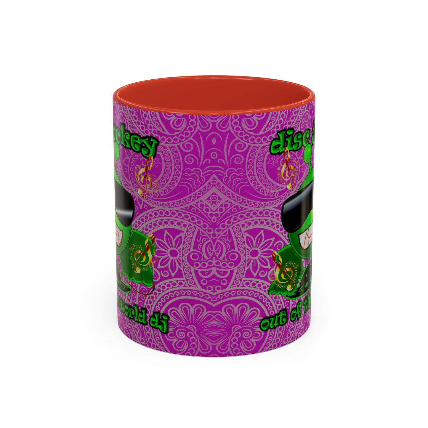 disc jockey - Accent Mug (pink swirl)