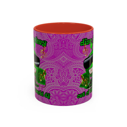 disc jockey - Accent Mug (pink swirl)