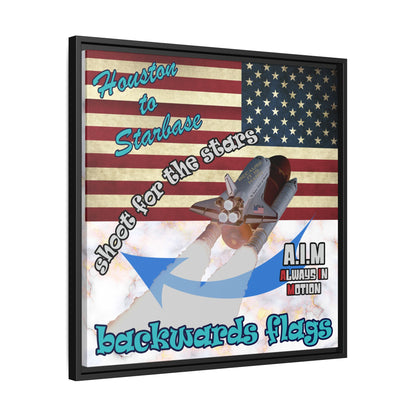shoot for the stars - framed canvas art (white marble)