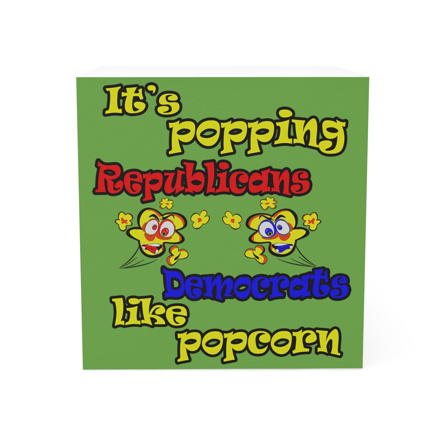 popping like popcorn - note cube (green)