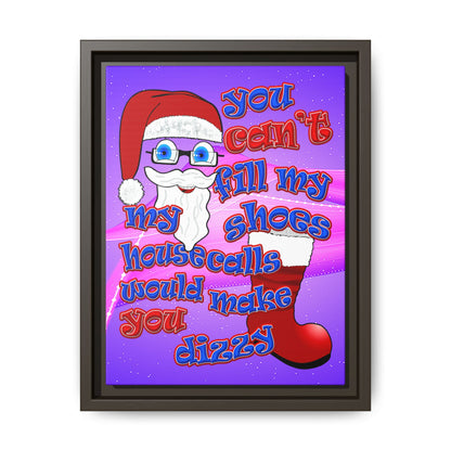 santa's shoes - framed canvas art (purple-pink wave)