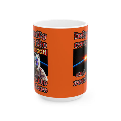 defy conquer reach - White Mug (orange)