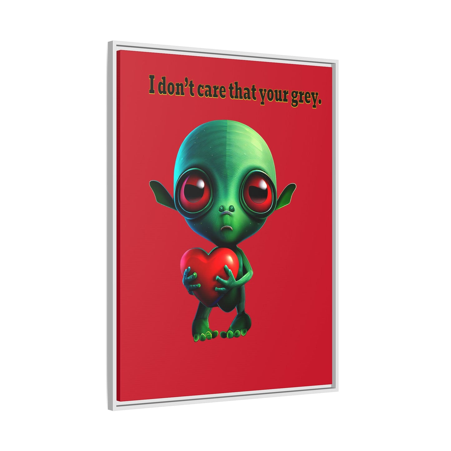 I don't care that your grey - framed canvas art (dark red)