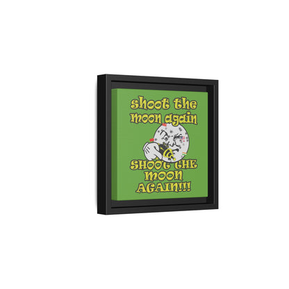 shoot the moon again - framed canvas art (green)