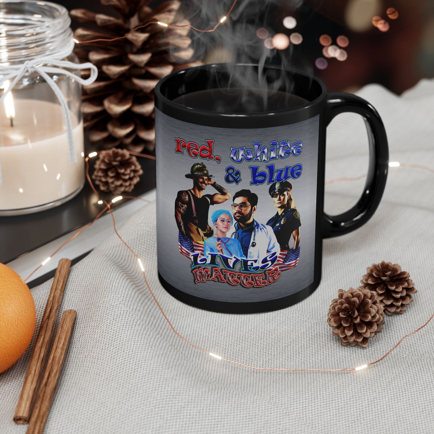 rw&b lives matter - Black Mug (brushed nickel)