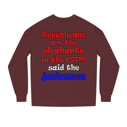 donkeys and elephants - Unisex Crew Neck Sweatshirt