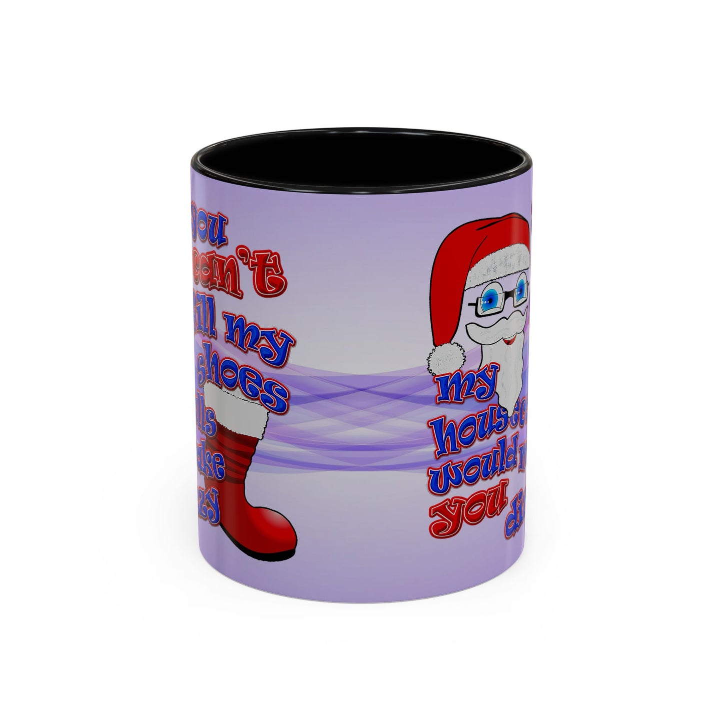 santa's shoes - Accent Mug (light blue-pink wave)
