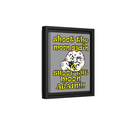 shoot the moon again - framed canvas art (grey)