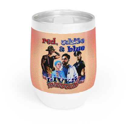 rw&b lives matter - Chill Wine Tumbler (yellow-orange wave)