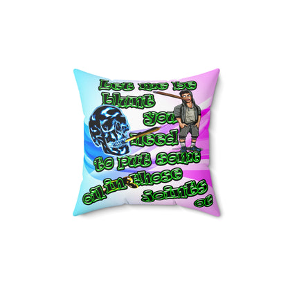 og - Spun Polyester Square Pillow - (light blue-pink wave)