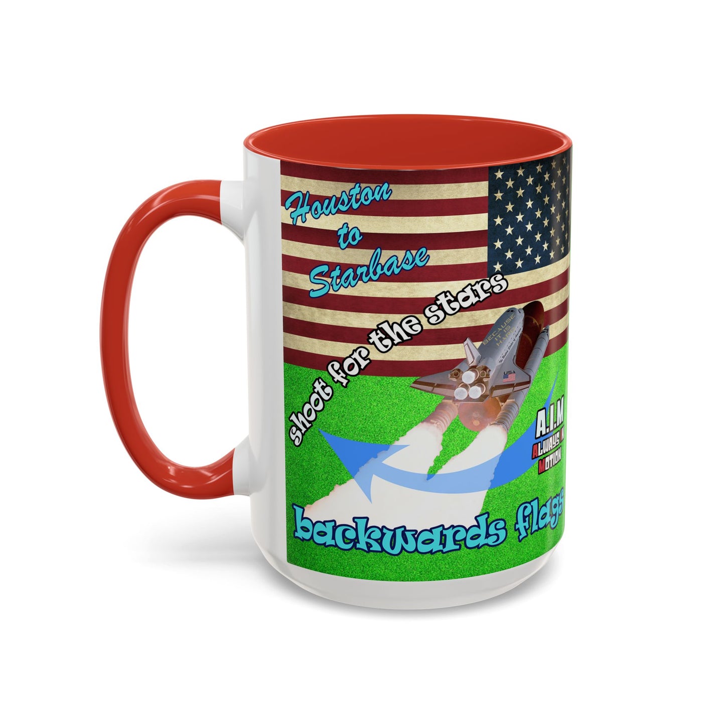 shoot for the stars - Accent Mug (green turf)