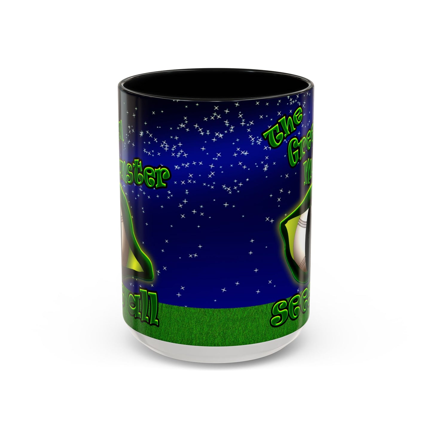 green monster - Accent Mug ('snoops' background)