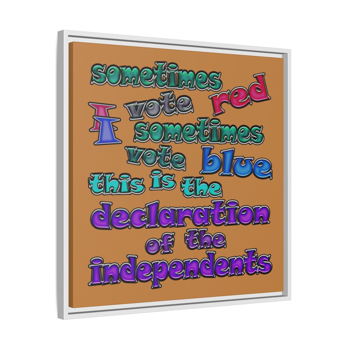 declaration of the independents - framed canvas art (light brown)
