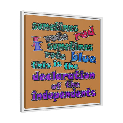 declaration of the independents - framed canvas art (light brown)