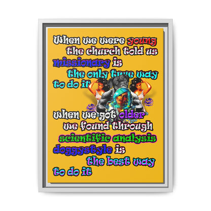 doggystyle - framed canvas art (yellow)