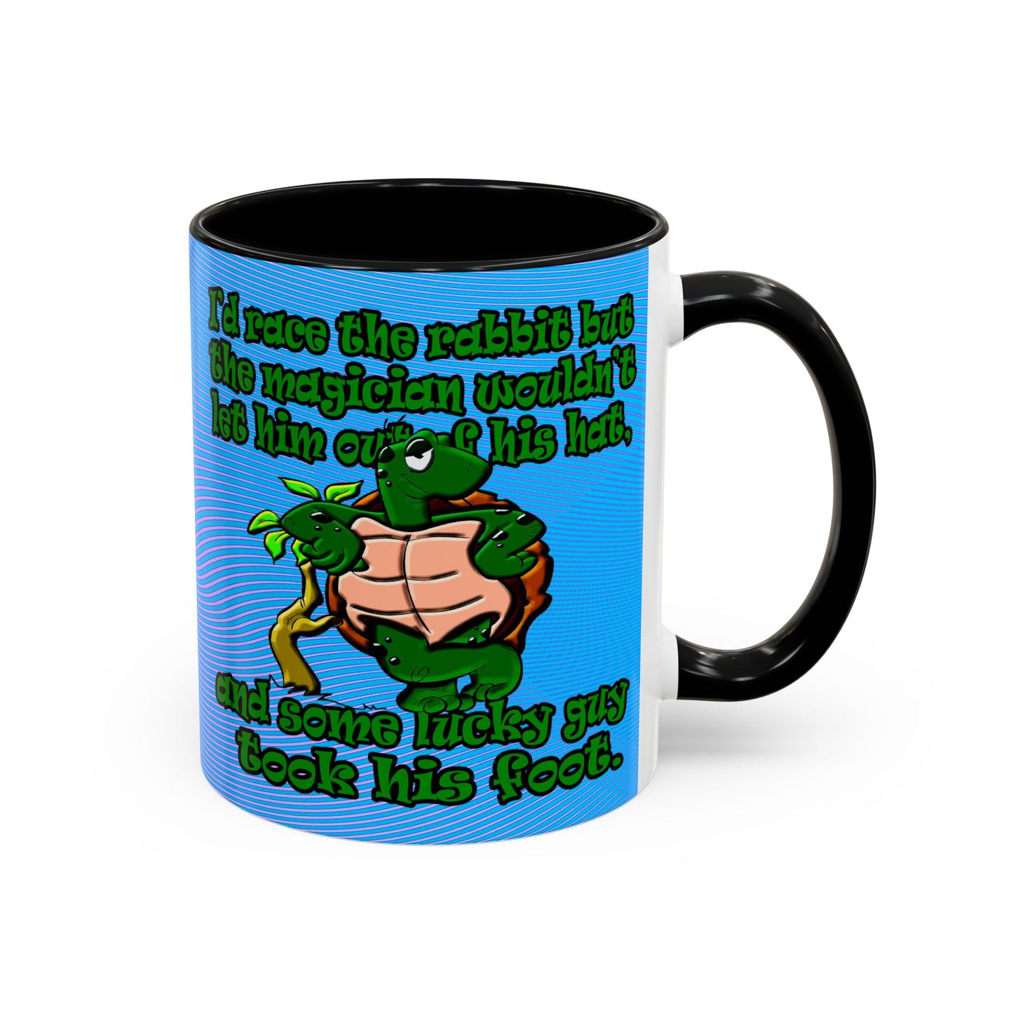 turtle race - Accent Mug (light blue-purple wave)