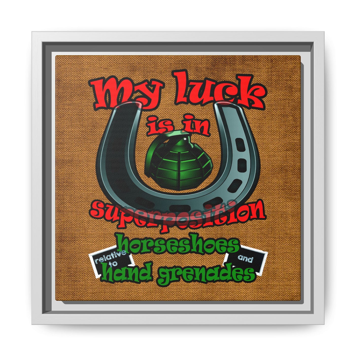 my luck - framed canvas art (brown papyrus)