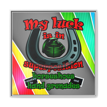 my luck - framed canvas art (rainbow split)