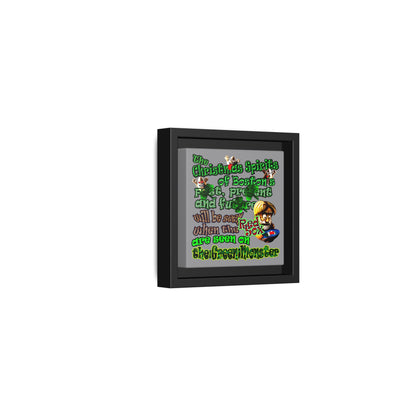 christmas spirits of boston - framed canvas art (grey)