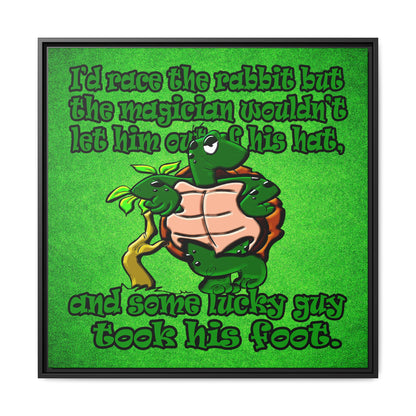 turtle race - framed canvas art (green turf)