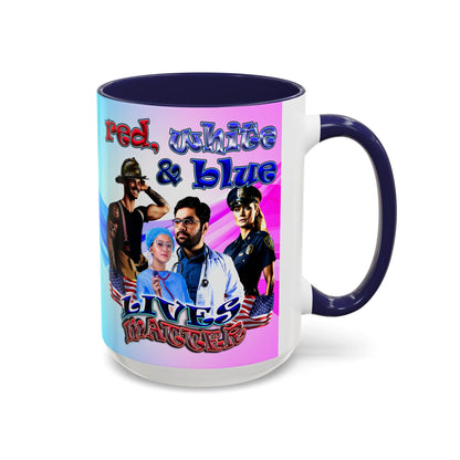 rw&b lives matter - Accent Mug (light blue-pink wave)