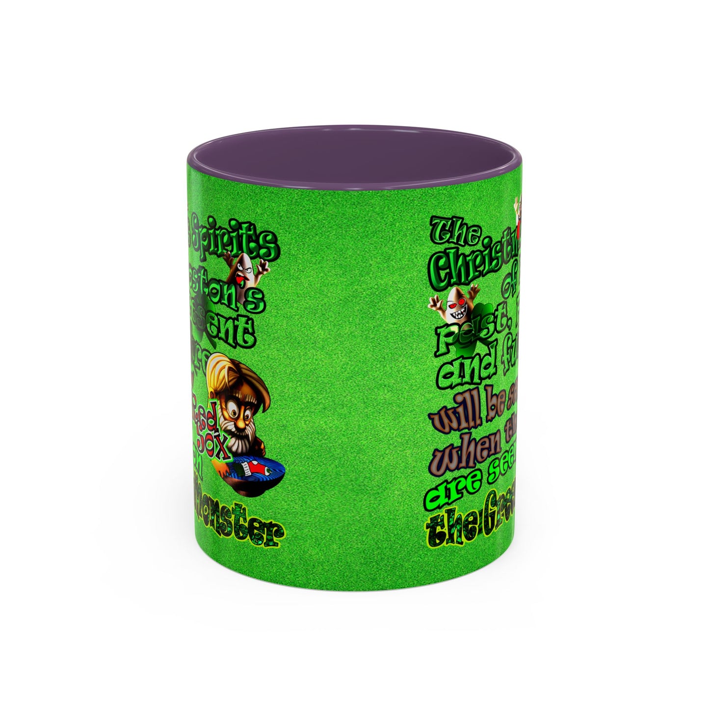 christmas spirits of boston - Accent Mug (green turf)