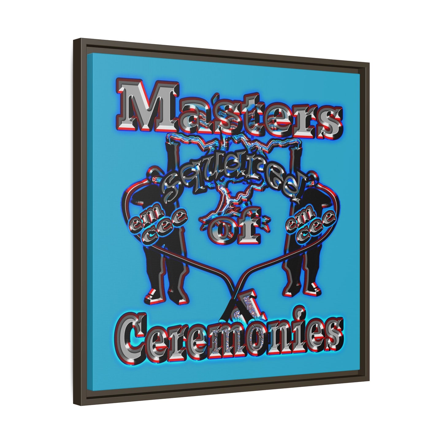 em cee squared - framed canvas art (turquoise)