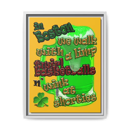 celtics logo - framed canvas art (yellow)