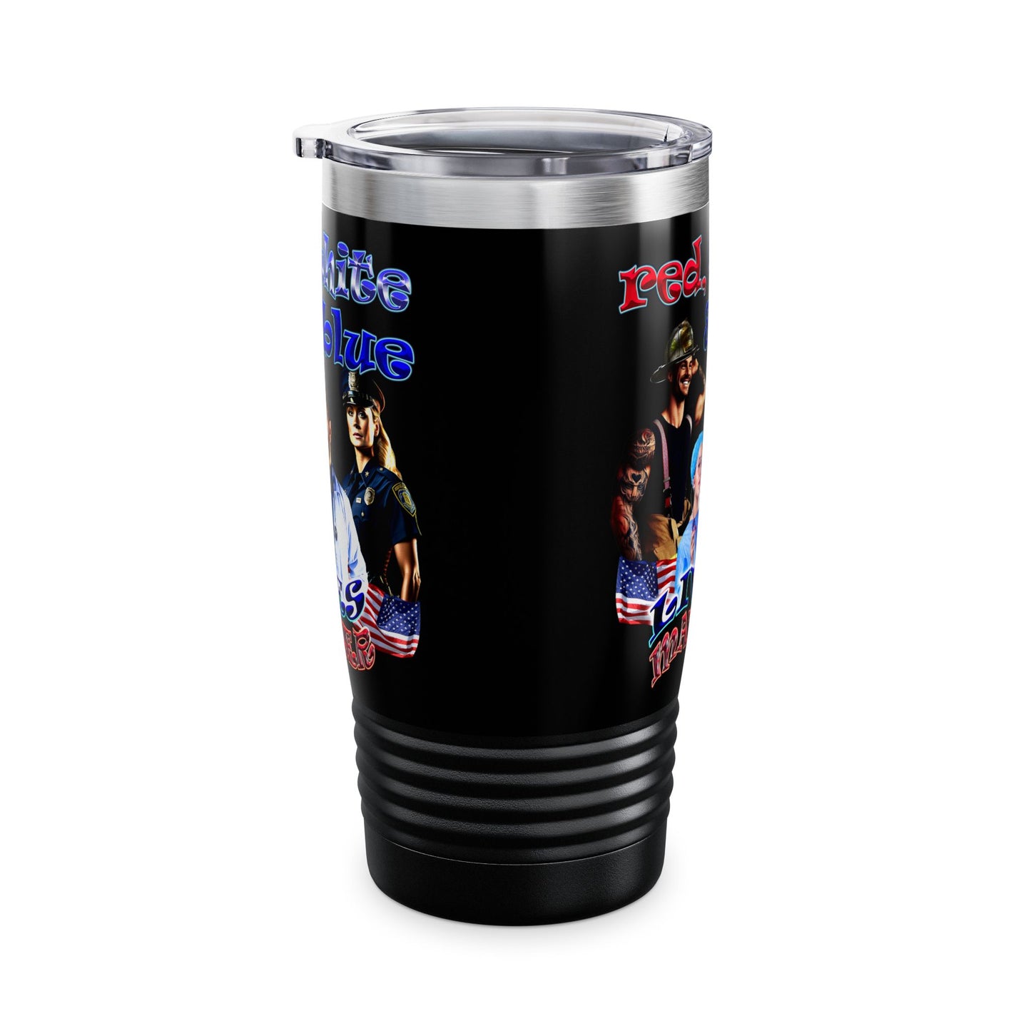 rw&b lives matter - Ringneck Tumbler, 20oz (black)