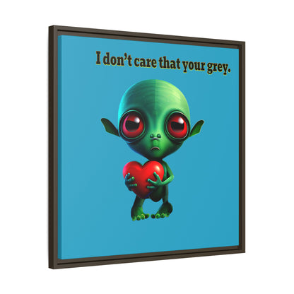 I don't care that your grey - framed canvas art (turquoise)