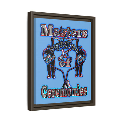 em cee squared - framed canvas art (light blue)