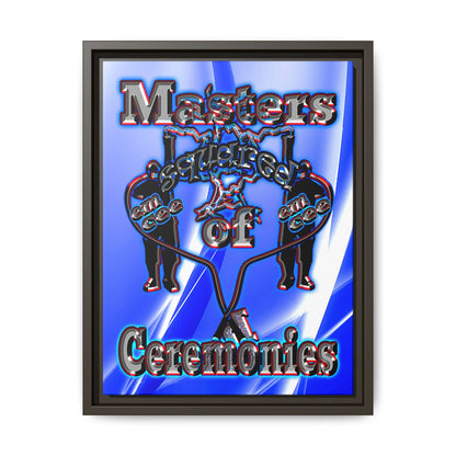 em cee squared - framed canvas art (blue-white wave)